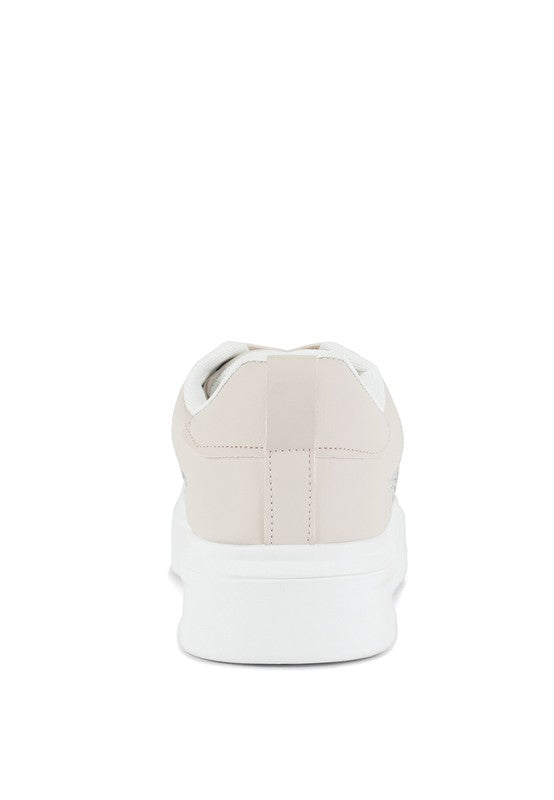 Women's rhinestone sneakers in beige, stylish and comfortable for casual wear