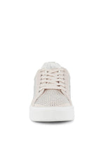 Women's rhinestone sneakers in light pink for casual chic style