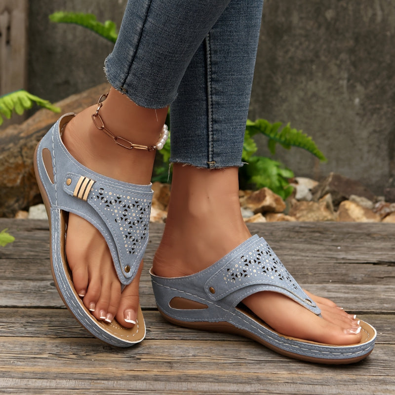 women's sandals in light blue, comfortable for everyday wear