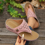 women's sandals in pink, lightweight material for summer outings