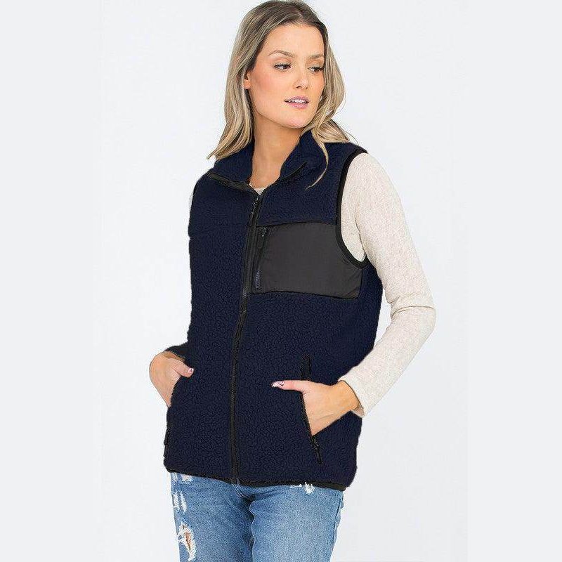 Womens Sherpa Fleece Vest - VacationGrabs
