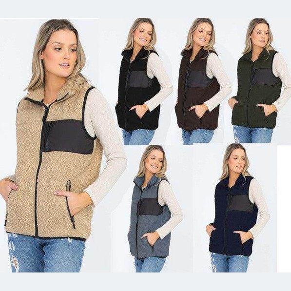 Womens Sherpa Fleece Vest - VacationGrabs