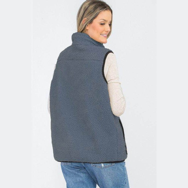 Womens Sherpa Fleece Vest - VacationGrabs