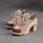 women's shoes with high heels, suede and mesh for stylish comfort