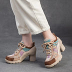 Women's shoes in beige with colorful accents, perfect for casual outings