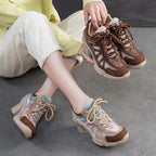 women's shoes in brown and pastel colors for casual wear