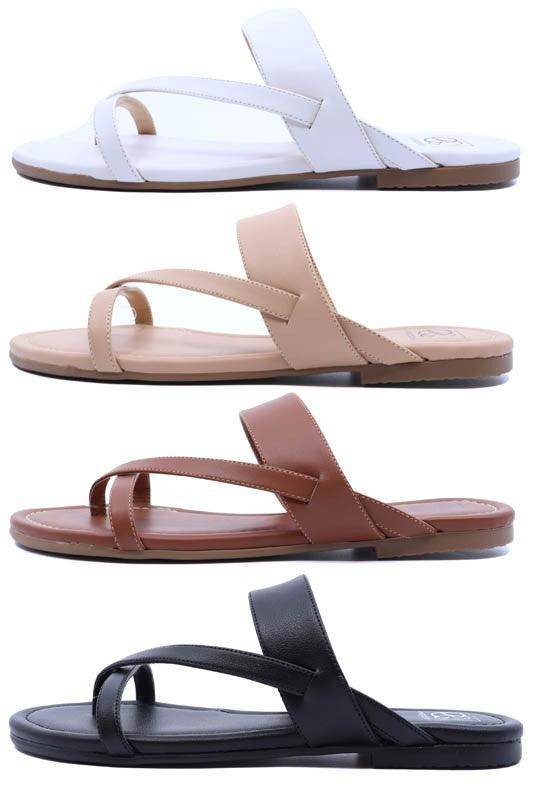 Women's shoes, stylish sandals in white, tan, brown, and black for casual wear