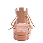 Rag Company women's shoes, peach flats with stylish back lacing