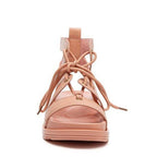 Rag Company women's shoes, stylish nude flats with lace-up design