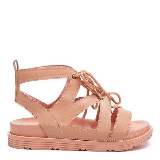 Rag Company women's shoes, nude lace-up flats for casual wear
