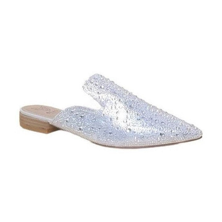 women's shoes, silver embellished flats for stylish outings