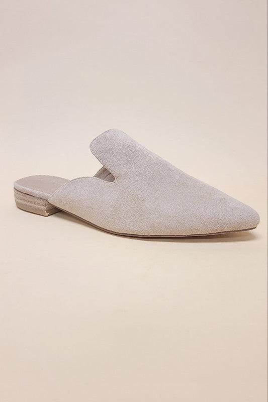Women's Shoes - Flats Womens Shoes - Pointed Toe Slip on Mule Flats