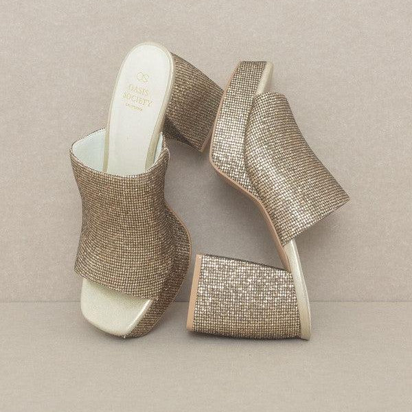 Women's Shoes - Sandals Womens Shoes Style No. Crystal - Sparkling Platform Slide