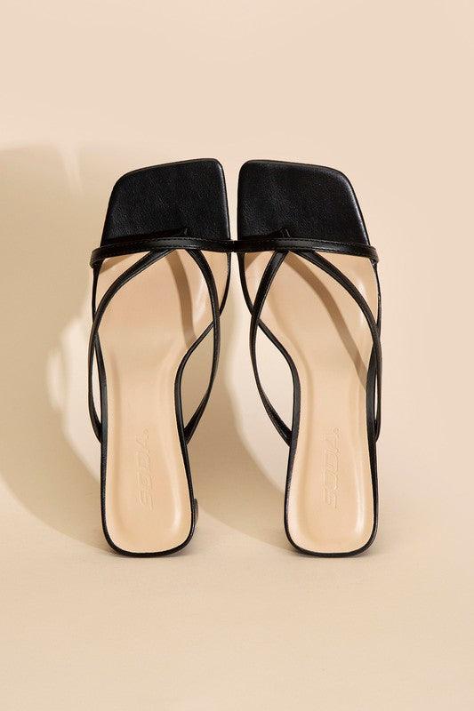Women's Shoes - Heels Womens Shoes Style No. Gadget-S Thong Mule Heels