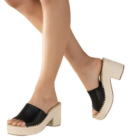 Women's Shoes - Heels Womens Shoes Style No. Lock-1 Espadrille Mule Heels