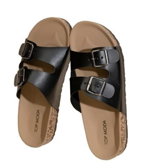 Women's Shoes - Sandals Womens Shoes Style No. Mars-1 Buckle Strap Slides