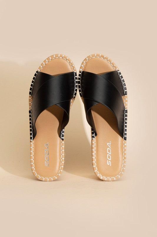 Women's Shoes - Sandals Womens Shoes Style No. Partner-S Raffia Platform Slides