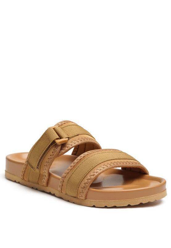 Rag Company women's shoes, tan flat sandals with comfortable straps