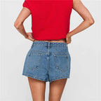 women's denim shorts, casual summer style, comfortable fit
