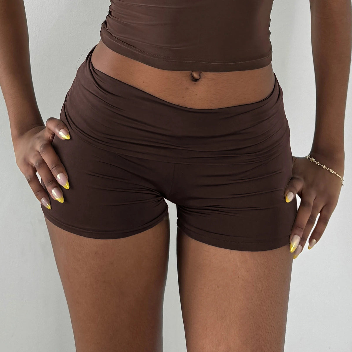 women's brown shorts, soft material, perfect for summer outings