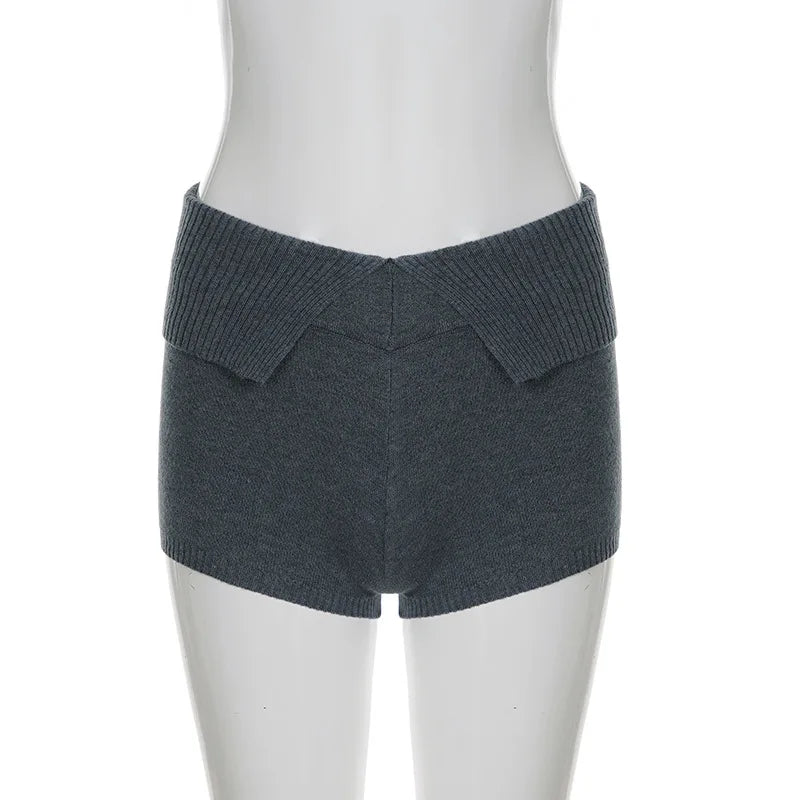 women's gray knit shorts, comfortable for casual outings