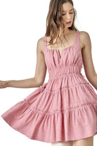 Women's Dresses Womens Side Tassel Strap Tiered Polka Dot Dress