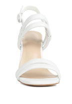 Rag Company women's slim block heel sandals in white for stylish events