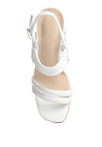 Rag Company women's slim block heel sandals in white, perfect for dressy occasions