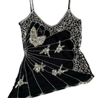 Women's Top with Mesh and Embellished Design