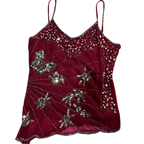 Women's Top with Mesh and Embellished Design