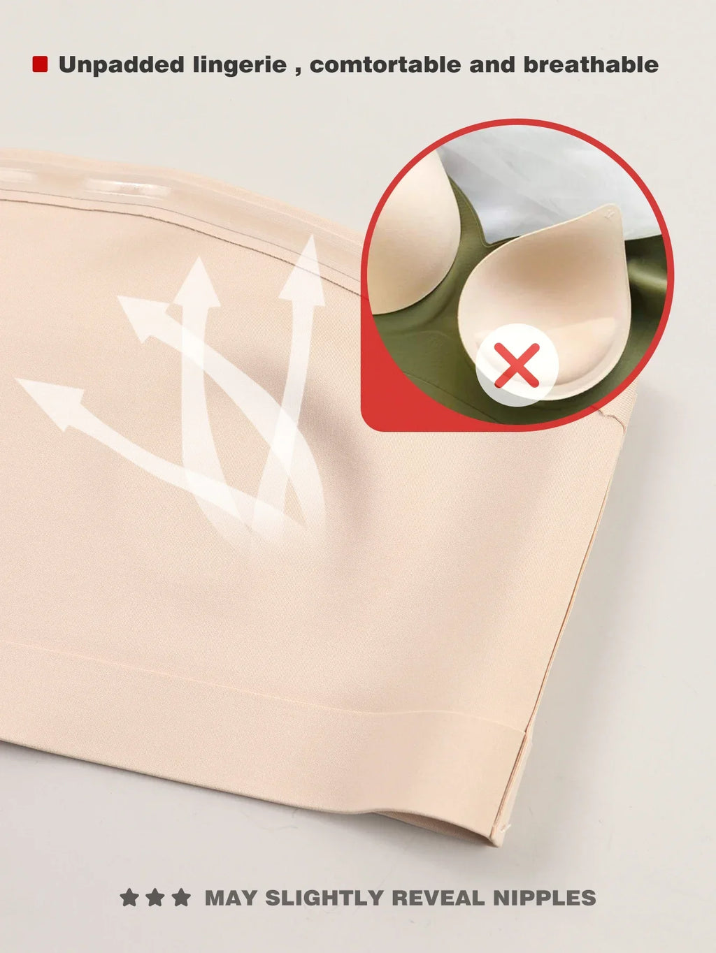 women's strapless seamless bra, comfortable unpadded material for everyday wear
