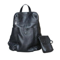 Womens stylish leather backpack in black, perfect for daily use