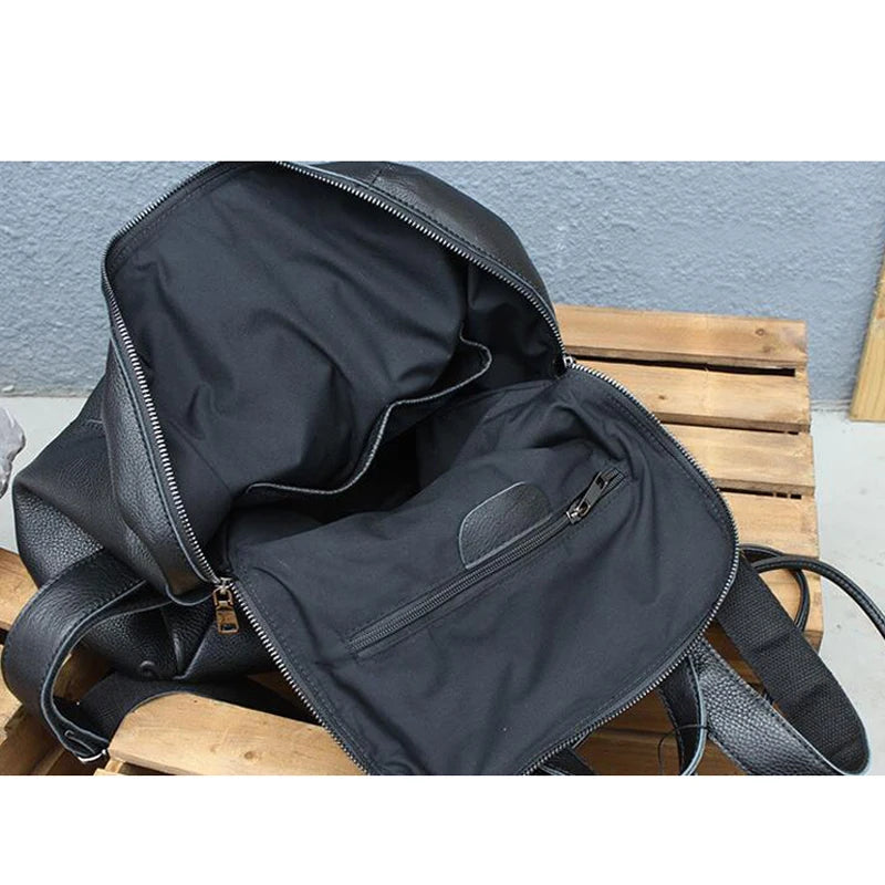 Womens stylish leather backpack with spacious interior for daily use