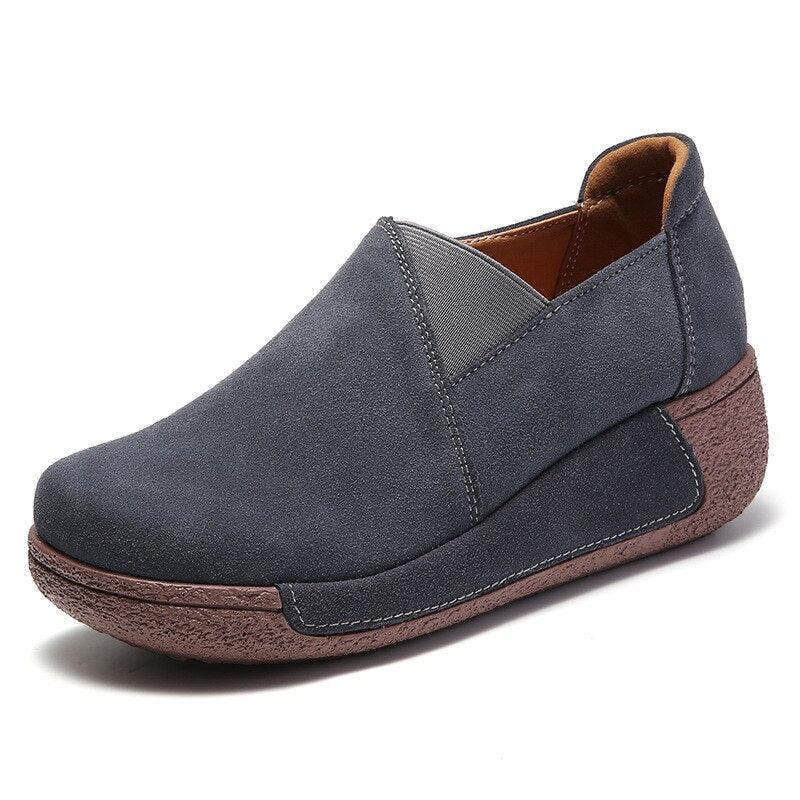 Women's Shoes - Flats Womens Suede Upper Slip On Vulcanized Shoes