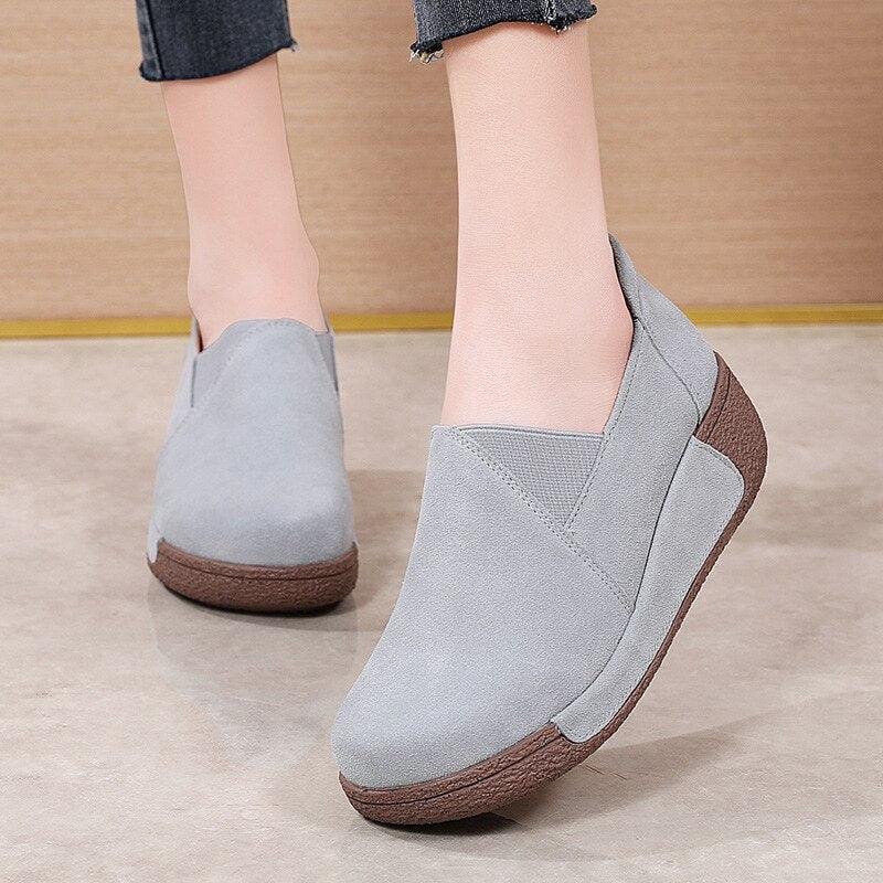 Women's Shoes - Flats Womens Suede Upper Slip On Vulcanized Shoes