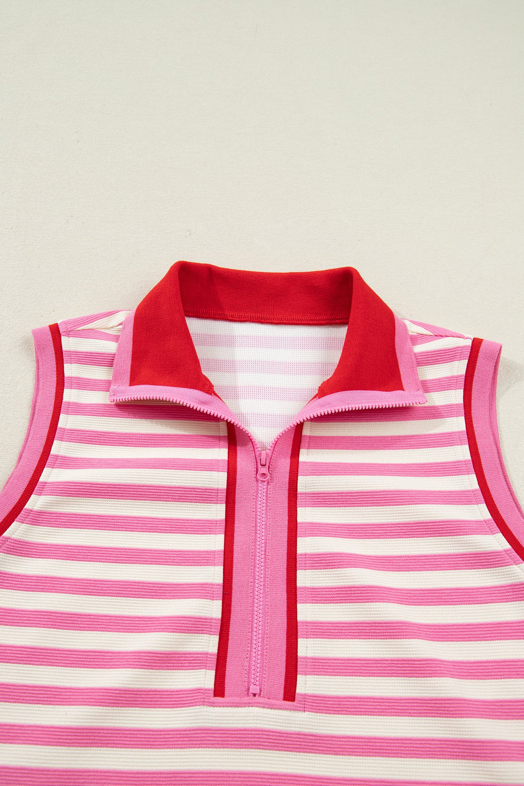 womens summer skort set, pink striped tank top, casual wear