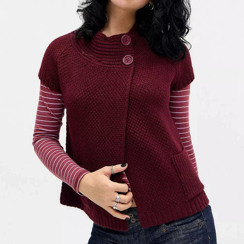 Women's maroon sweater with a cozy design, perfect for cool weather