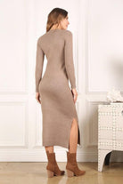 Women's Dresses Womens V-Neck Sweater Maxi Dress