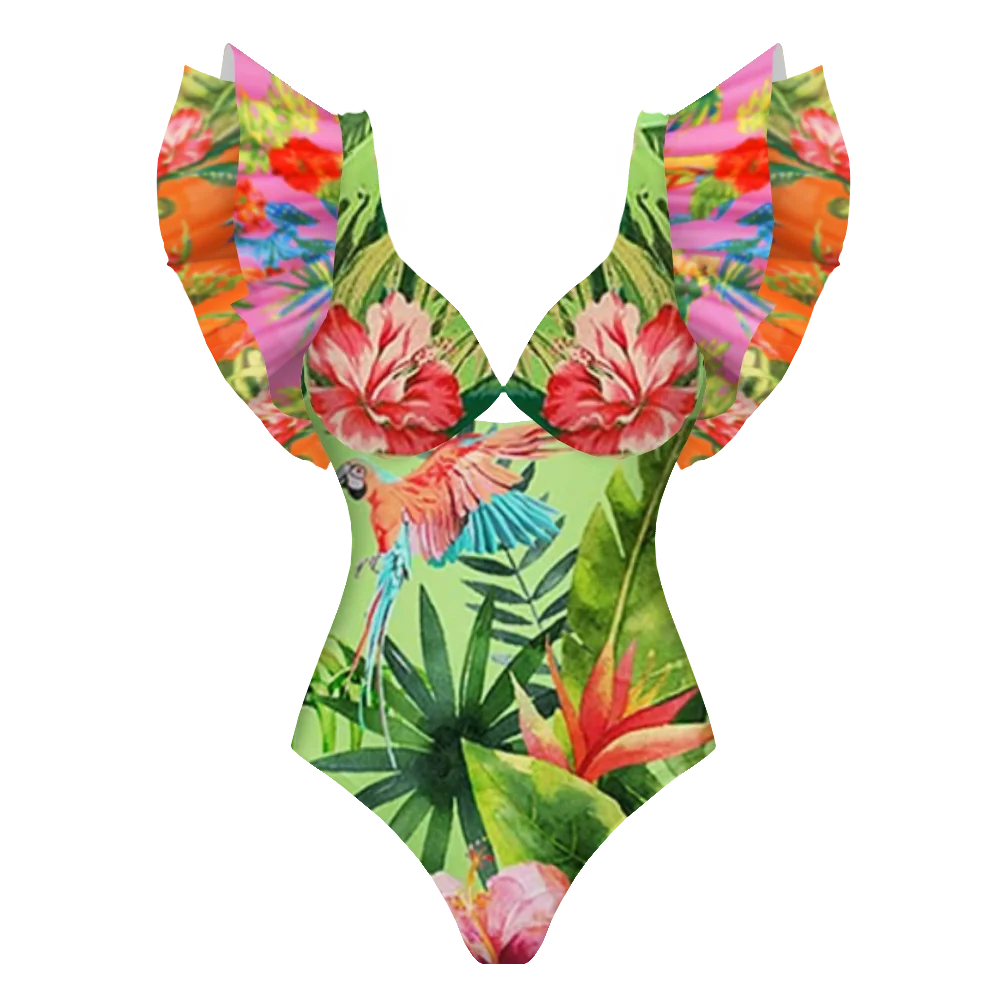 women's floral one-piece bathing suit, perfect for vacations
