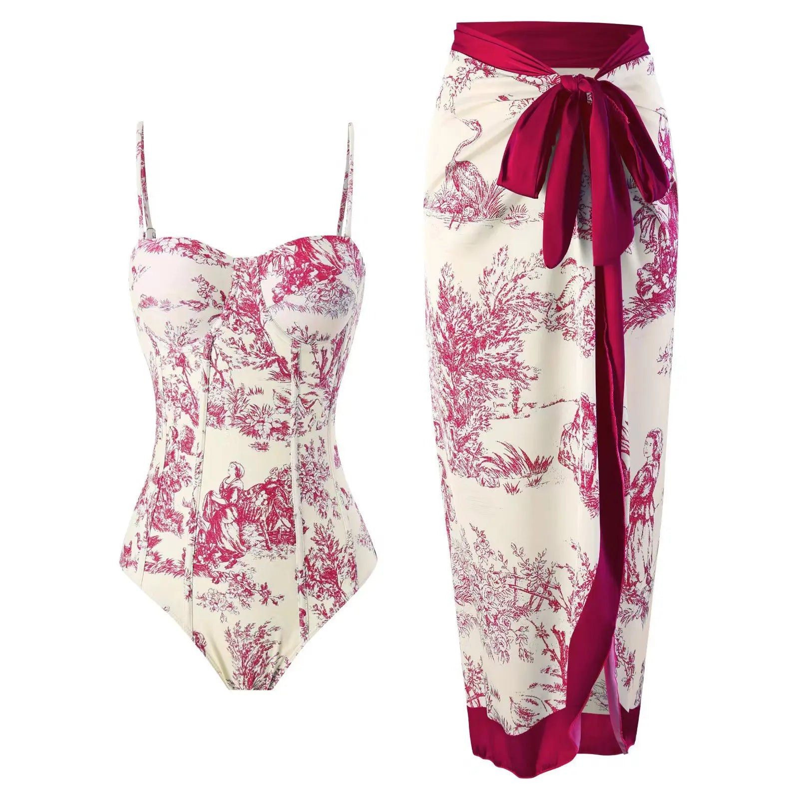Womens vacation bathing suits in floral print, perfect for beach outings