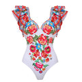 Women's floral print one-piece bathing suit for vacations