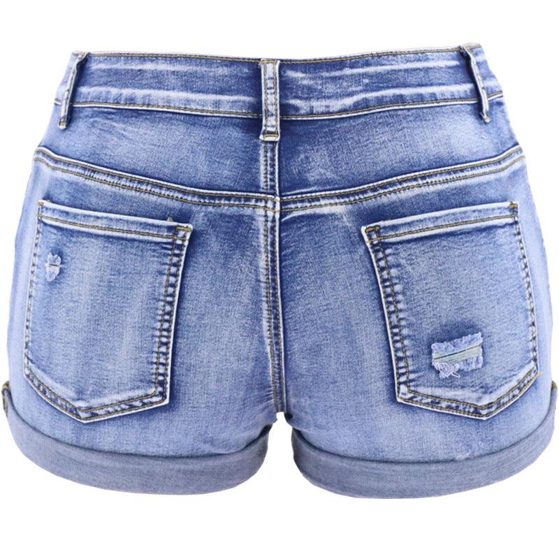 Women's Shorts Womens Vintage Distressed Blue Jean Shorts With Pockets S-Xxl