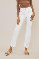 Women's Jeans Womens White High Rise Slim Straight Jeans