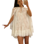 Minivestido Elegante con Capa para un Estilo Chic de Vacaciones