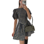 Mini Dress with Puff Sleeves for Women