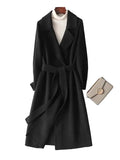 Women's black woolen coat for stylish winter wear