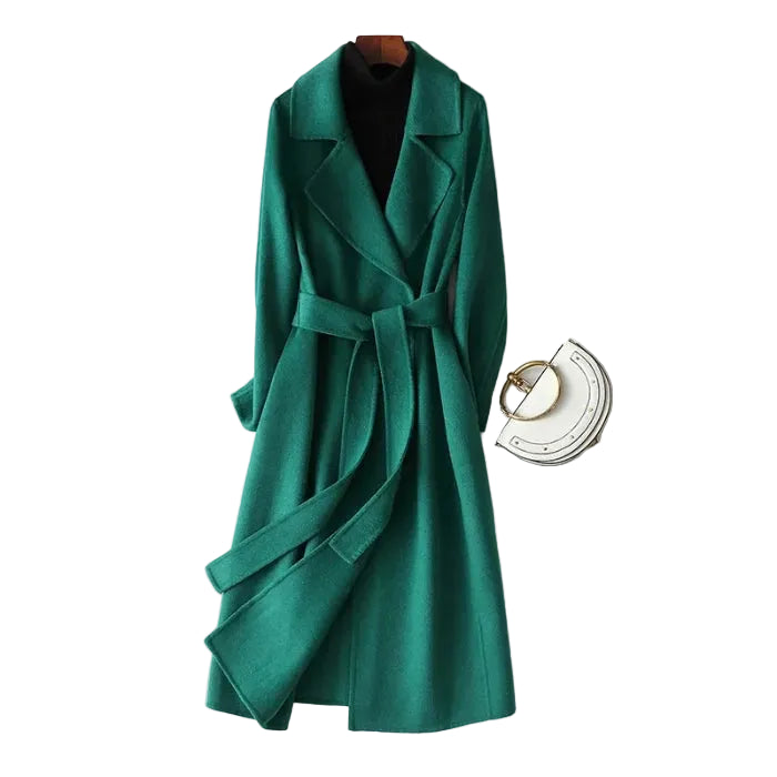 Women's teal woolen coat men's, stylish and warm for winter outings