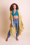 Woven Long Line Tribal Kimono - VacationGrabs