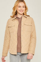 Women's Coats & Jackets Woven Solid Bust Pocket Shacket