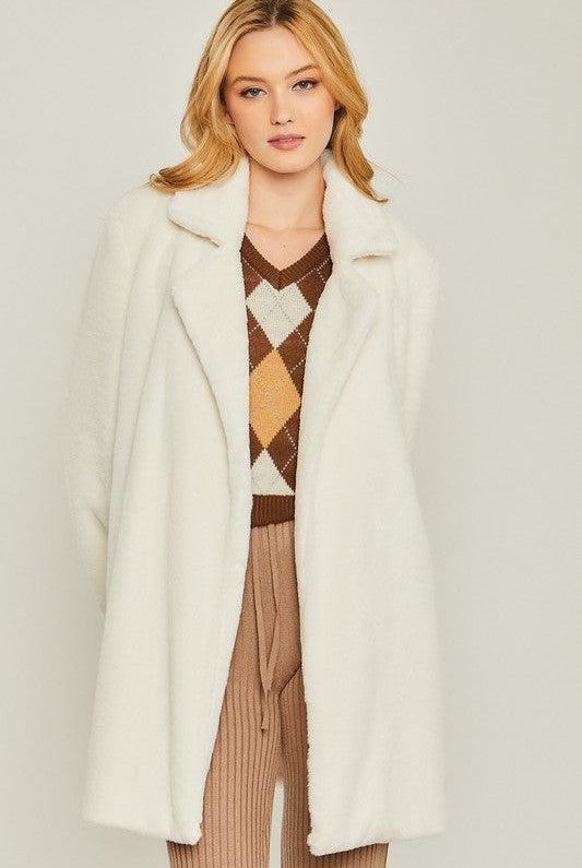 Women's Coats & Jackets Woven Solid Teddy Collar Coat